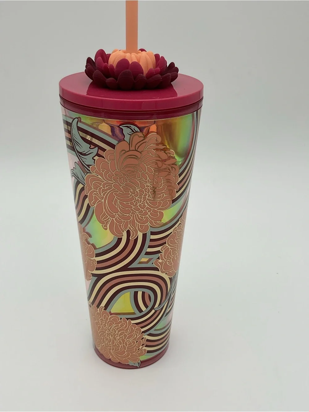 Starbucks 2024 Holiday Flower Straw Cold Cup